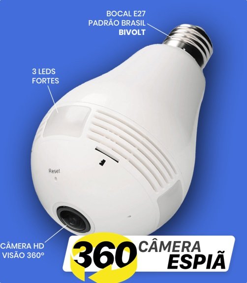 360 Câmera Espiã em forma de Lampada LED Compras Digitais Dicas de Cursos