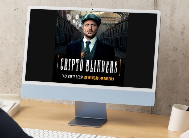 tela de computador com gráficos de criptomoedas em tempo real, mostrando análises de Bitcoin, Ethereum e Solana, representando as estratégias ensinadas no curso CriptoBlinders