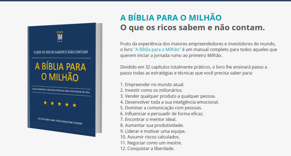 A Bíblia para o Milhão - Eduardo César | Ebook 1 https://www.comprasdigitais.com.br/a-biblia-para-o-milhao-eduardo-cesar-ebook/ A Bíblia para o Milhão - Eduardo César | Ebook Compras Digitais Dicas de Cursos
