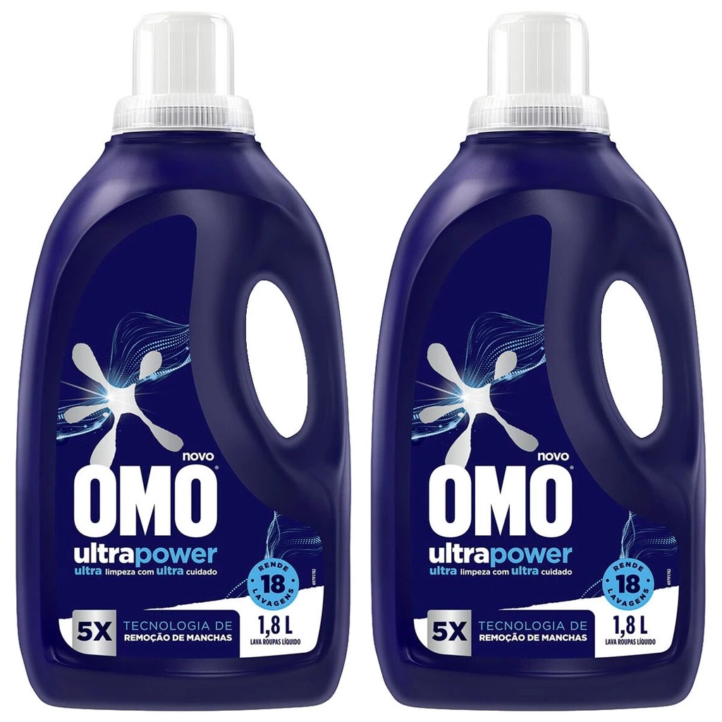 Kit 2 Lava-Roupas Líquido OMO Ultra Power 1,8L | O detergente que virou tendência nas lavanderias em 2026 Compras Digitais