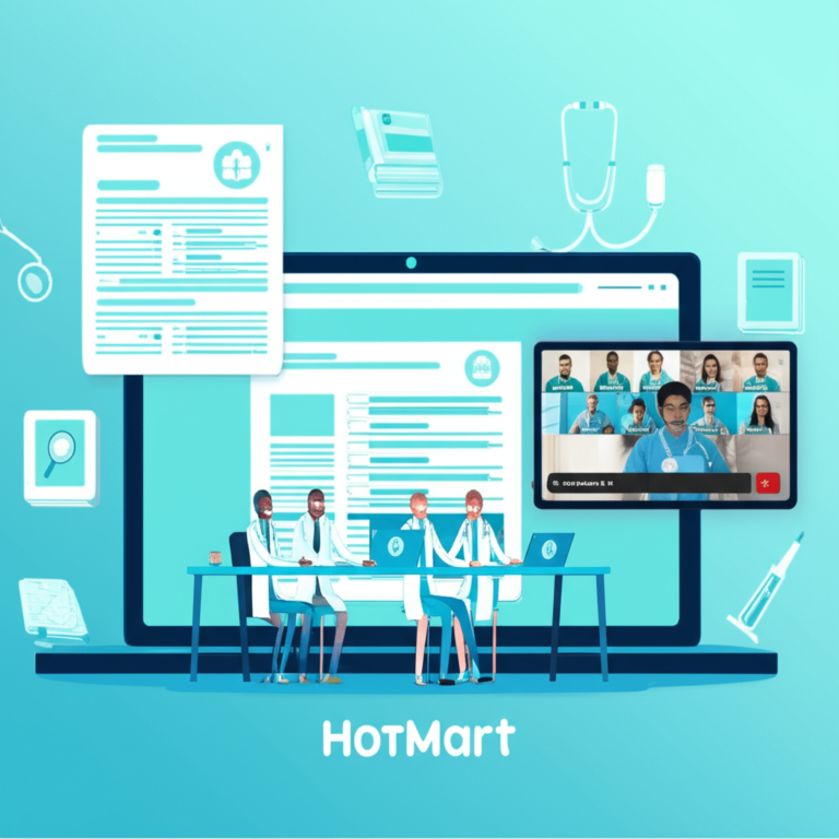 Comunidade online MEI Community com médicos estudando literatura médica em inglês e debatendo casos clínicos ao vivo.