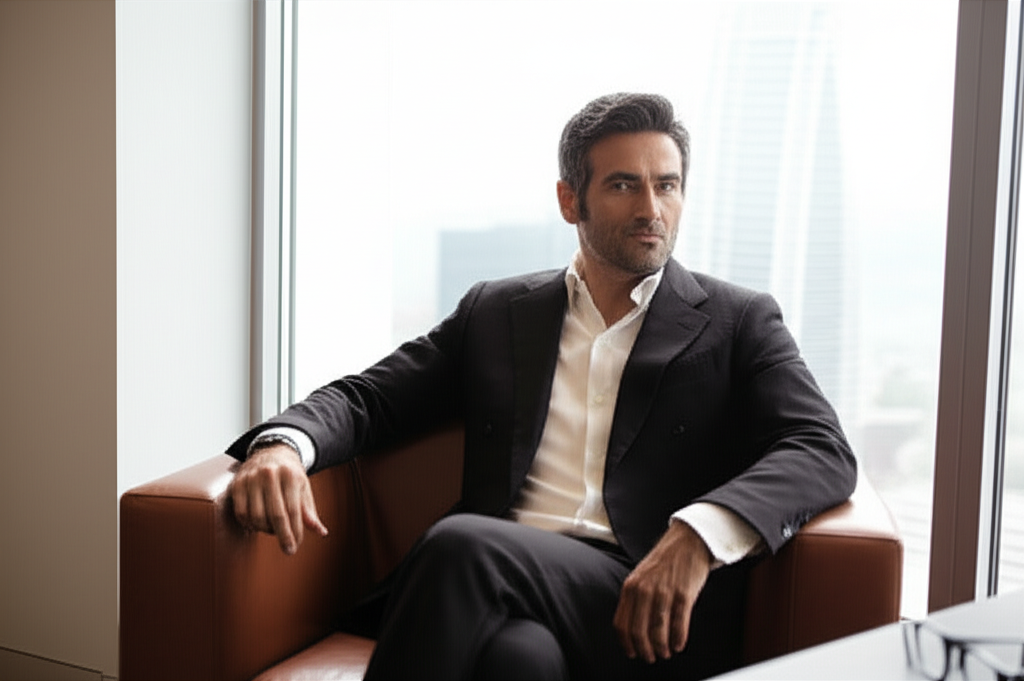 Homem estoico e confiante