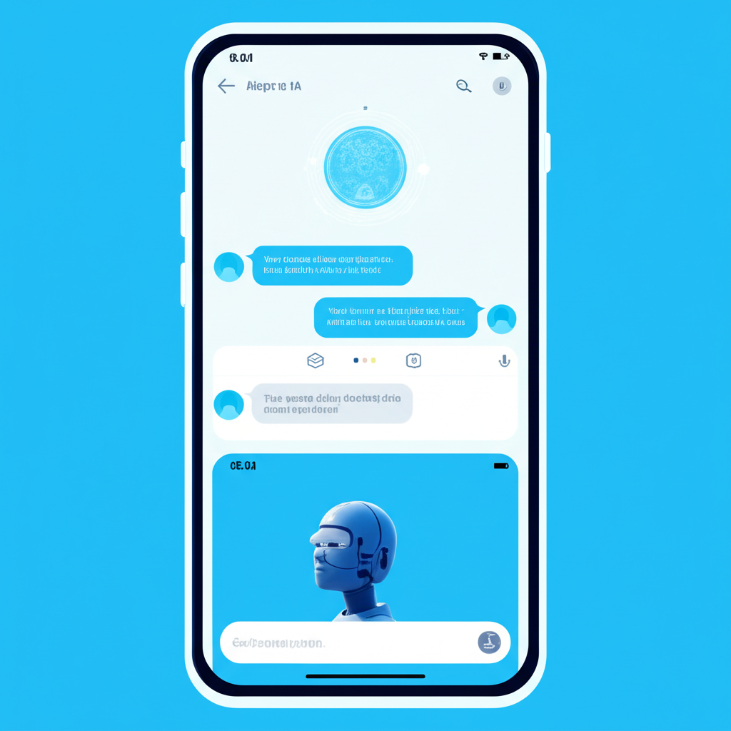 Imagem de um celular mostrando a interface do aplicativo AndreIA - Terapeuta de Bolso, com uma conversa em andamento.