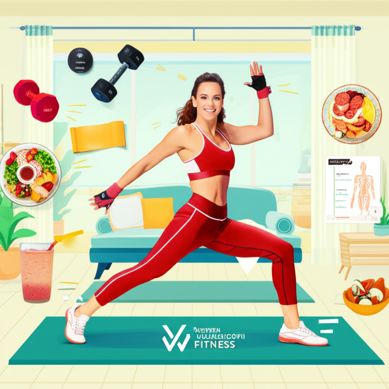 Natasha Villaschi demonstrando um treino diversificado do Natflix Fitness, integrando exercícios físicos, nutrição, psicologia e fisioterapia.