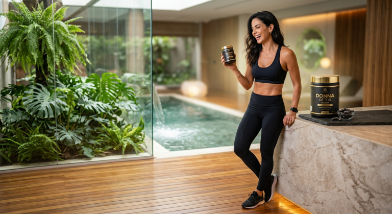 Donna Detox Black: A Eficácia da Fórmula Original vs. A Armadilha da Cópia Pirata 7 https://www.comprasdigitais.com.br/suplementos/page/5/ Mulher sorridente e em forma segurando o pote original de Donna Detox Black, simbolizando emagrecimento, confiança e bem-estar. Contraste entre a qualidade e o risco das cópias piratas.