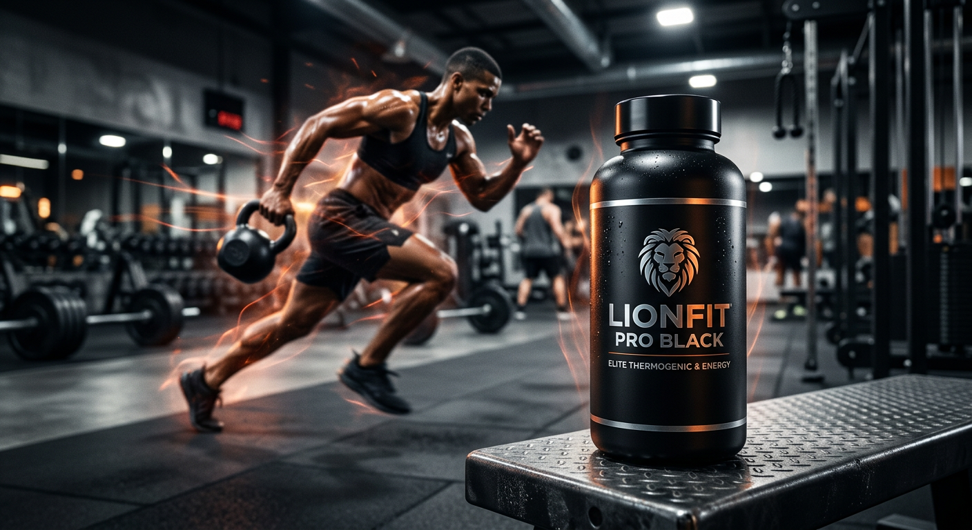 LionFit Pro Black: Termogênico de alta performance e queima de gordura para atletas em treino intenso.