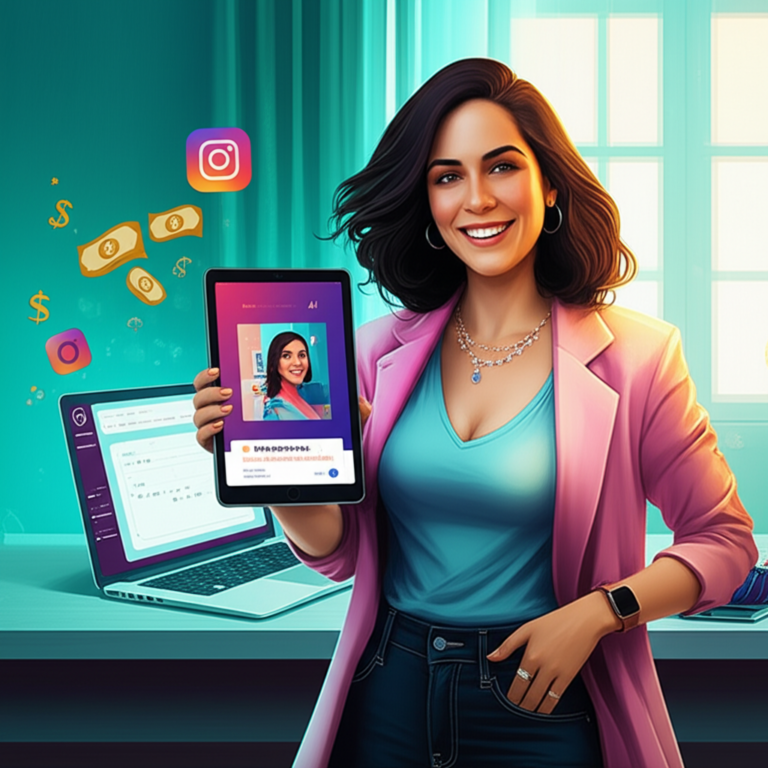 Nati Abreu: Segredos da Renda Automática – O Custo do Sucesso. 2 https://www.comprasdigitais.com.br/acesso-ao-curso/page/96/ Nati Abreu in a modern home office, surrounded by digital marketing icons and AI tools, promoting the course 'Segredos da Renda Automática'.